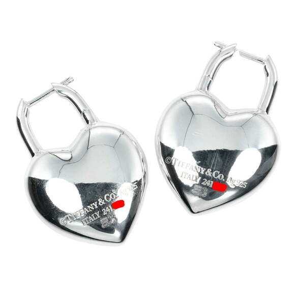 TIFFANY Silver Heart Earrings - Picture 3 of 7